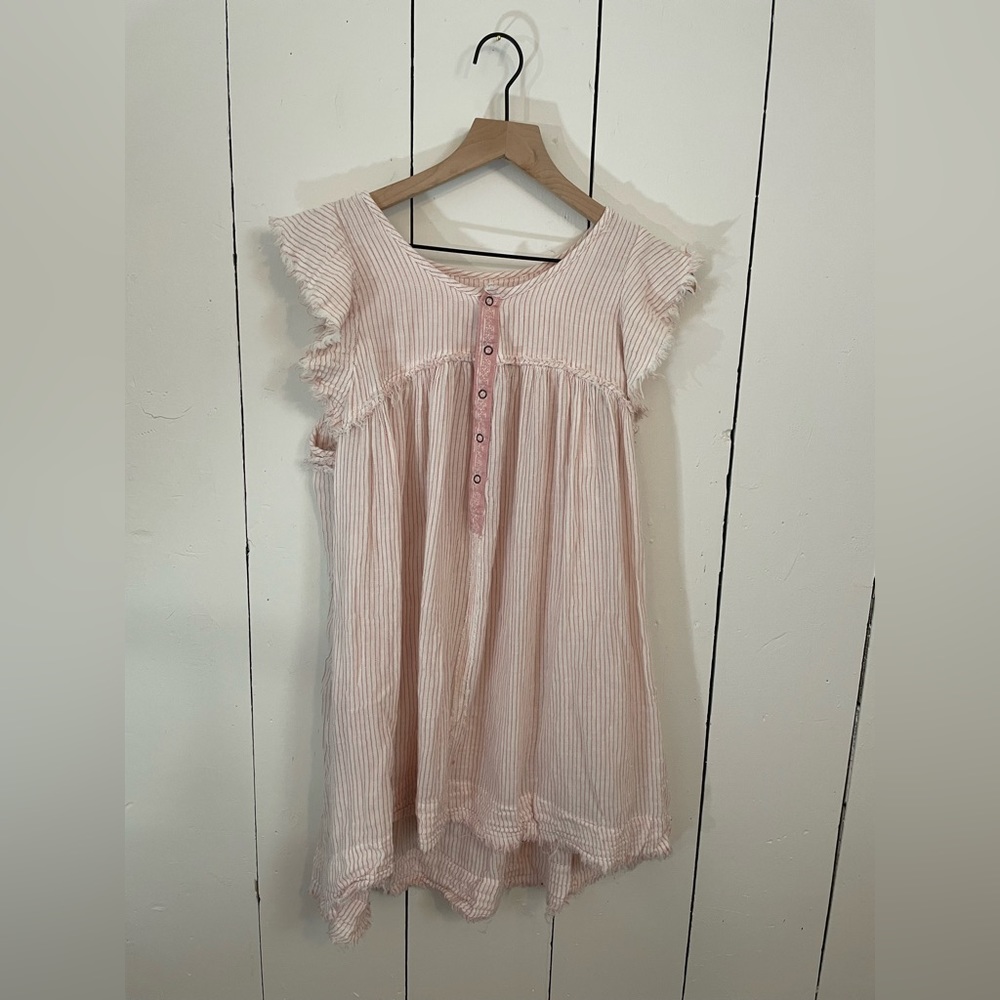 Free People Frayed Cotton Popover Dress